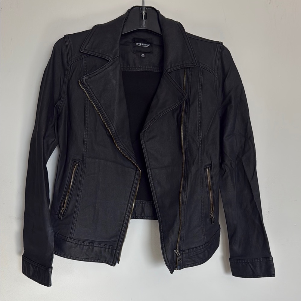 Black Coated Moto Jacket